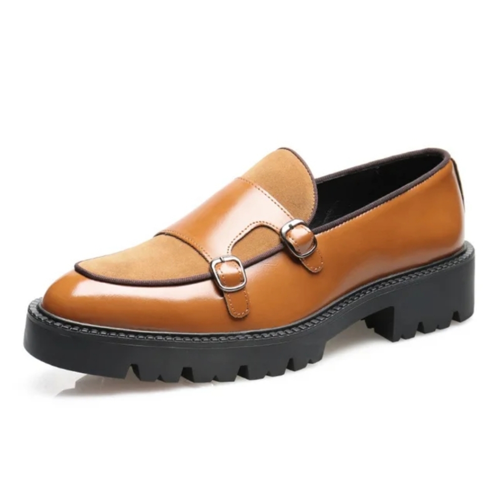 Men's Tan Loafers with Black Sole